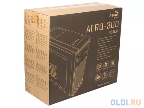 Корпус Aerocool [PGS-A] Aero-300 чёрный , ATX, без БП, 1x USB 3.0 + 2x USB 2.0