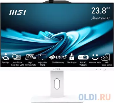 AIO MSI PRO AP242P 14M-658XRU i5-14400 16Gb 1Tb + SSD 256Gb Intel UHD Graphics 730 23.8 FHD IPS BT No OS Белый 9S6-AE0622-658