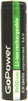 Аккумулятор 3400 mAh GoPower NCR18650B 18650 1 шт