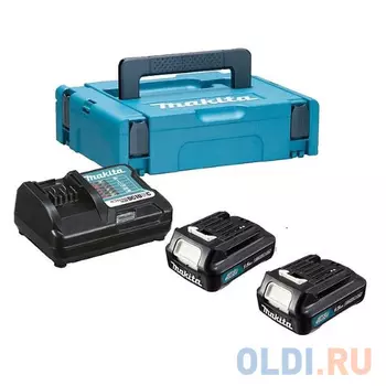 Аккумулятор MAKITA 197643-8 Акк+з\\у, DC10WC-1шт+BL1015-2шт,10.8В,1.5Ач,Li-ion(слайдер),MakPac