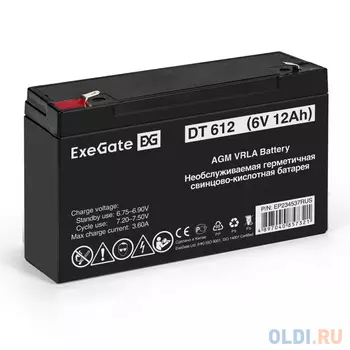 Аккумуляторная батарея ExeGate DT 612 (6V 12Ah, клеммы F1)