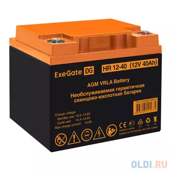 Аккумуляторная батарея ExeGate HR 12-40 (12V 40Ah, под болт М6)