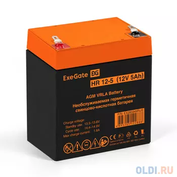 Аккумуляторная батарея ExeGate HR 12-5 (12V 5Ah 1221W, клеммы F1)