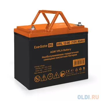 Аккумуляторная батарея ExeGate HRL 12-80 (12V 80Ah, под болт М6)