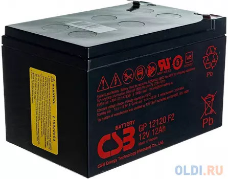 Аккумуляторная батарея REVOLTER GP 121212В, емкость 12Ач, клемма F2 (151х98х95мм (96мм); Срок службы 5лет; Гарантия 1г)