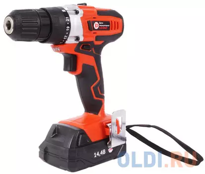 Аккумуляторная дрель КАЛИБР ДА-14,4-2А+ 14.4 В, 2 Ач, два Li-Ion акк, 1300 об/мин, БЗП 10 мм