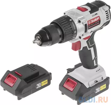 Аккумуляторная дрель-шуруповерт Зубр ДАИ-18-2-Ли КНМ4 1800об/мин