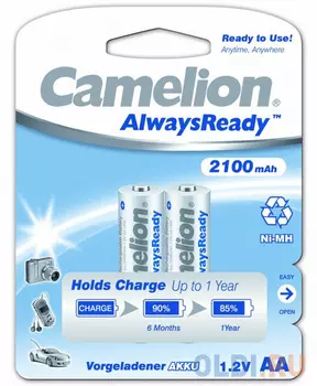 Аккумуляторы 2100 mAh Camelion Always Ready AA 2 шт NH-AA2100ARBP2