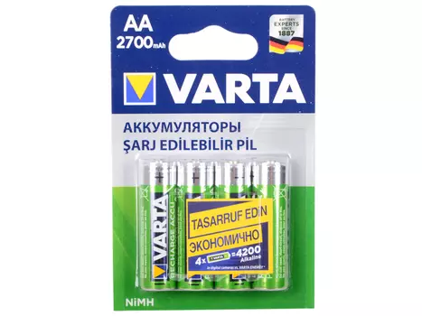 Аккумуляторы 2700 mAh Varta HR6 AA 4 шт