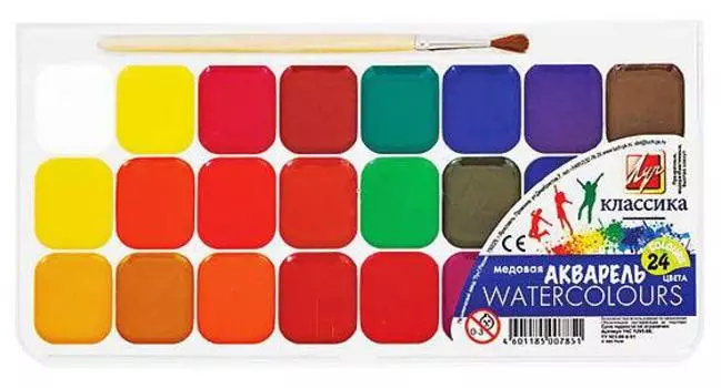 Акварель Луч "Классика" 24 цвета 19С1295-08 с кисточкой