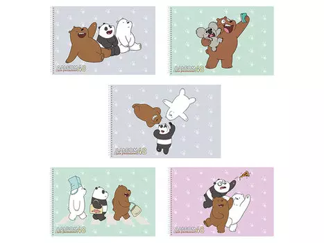 Альбом ддя рисования HATBER "Вся правда о медведях", А4, 48 листов, спираль, обложка картон, 205х300 мм