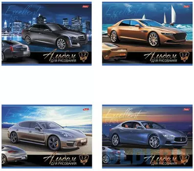 Альбом для рисования, А4, 12 л., обложка картон, HATBER "Автостиль", 12А4В, A212240