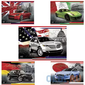 Альбом для рисования, А4, 40 л., выборочный лак, HATBER "Country cars" ("Авто"), 40А4вмB, A090701
