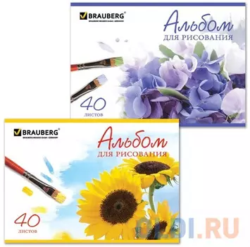 Альбом для рисования BRAUBERG Цветы A4 40 листов