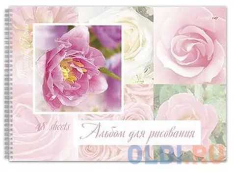 Альбом для рисования Hatber "Цветы" A4 48 листов