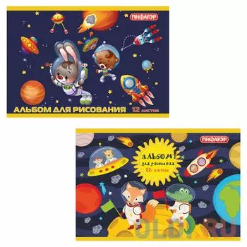 Альбом для рисования ПИФАГОР Космонавты A4 12 листов