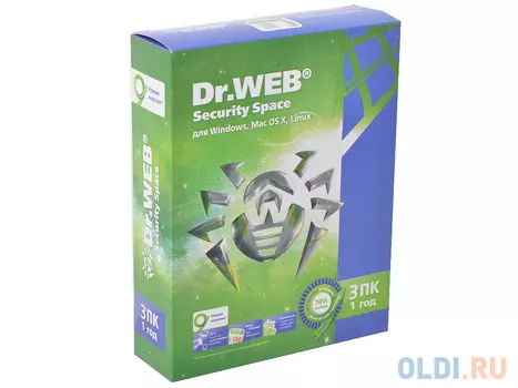 Антивирус Dr. Web Security Space 3 ПК/1 год (BHW-B-12M-3-A3)