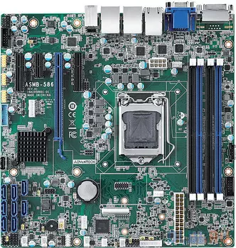ASMB-586G2-00A1, Advantech LGA 1151 Intel® Xeon® E &amp; 8th/9th Generation Core™ MicroATX Server Board with 4 DDR4, 4 PCIe, 6 USB 3.1, 8 SATA3,