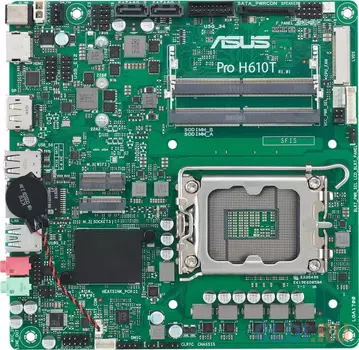 ASUS PRO H610T-CSM, LGA1700, H610, 2*DDR5, DP+HDMI, 2 SATA 6.0, M.2, USB 3.2, USB 2.0, mITX; 90MB1G60-M0EAYC