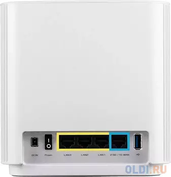 ASUS XT8 (W-1-PK) // роутер, из 1 точек доступа, 802.11b/g/n/ac/ax, до 574 + 4804Мбит/c, 2,4 + 5 гГц, белый ; 90IG0590-MO3G30
