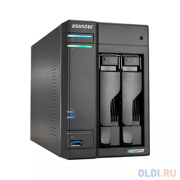 ASUSTOR AS6602T 2-Bay NAS/Media player/Intel Celeron J4125 2.0GHz up to 2.7GHz (Dual-Core ), 4GB SO-DIMM DDR4, noHDD(HDD,SSD),/2x1GbE(LAN)/3xUSB3.2,HD