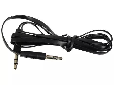 Аудио-кабель Ritmix RCC-140 Black 3.5 мм- 3.5 мм, плоский кабель, 1м