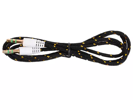 Аудиокабель Jack 3.5 mm - Jack 3.5 mm Belsis BL1107, стерео, 0,75 м, нейлоновый оплетке, черный