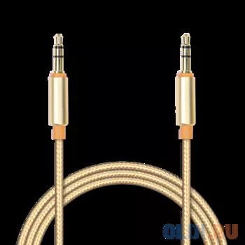 Аудиокабель соединительный Jet.A mini Jack-mini Jack в оплётке JA-AC02 2 м золотой (3 pin/3.5 мм, металлический разъём,коннекторы с покрытием золотом)