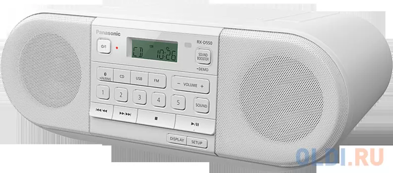Аудиомагнитола Panasonic RX-D550GS-W белый 20Вт/CD/CDRW/MP3/FM(dig)/USB