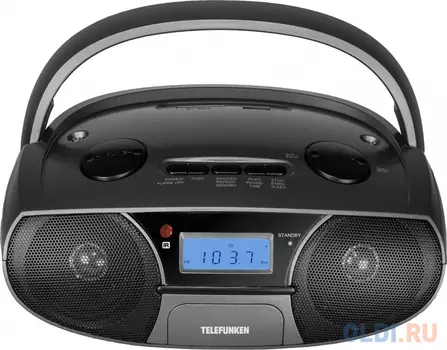 Аудиомагнитола Telefunken TF-SRP3446 черный 3Вт/CD/CDRW/MP3/FM(dig)/USB/SD