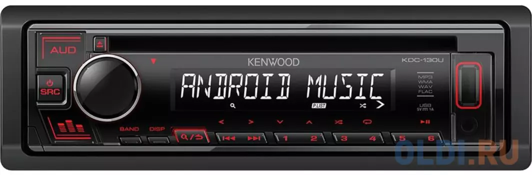 Автомагнитола CD Kenwood KDC-130UR 1DIN 4x50Вт