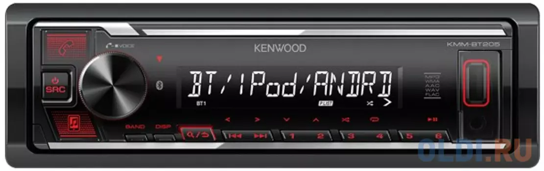Автомагнитола Kenwood KMM-BT205 1DIN 4x50Вт