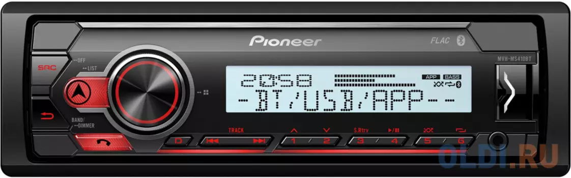 Автомагнитола Pioneer MVH-MS410BT 1DIN 4x50Вт