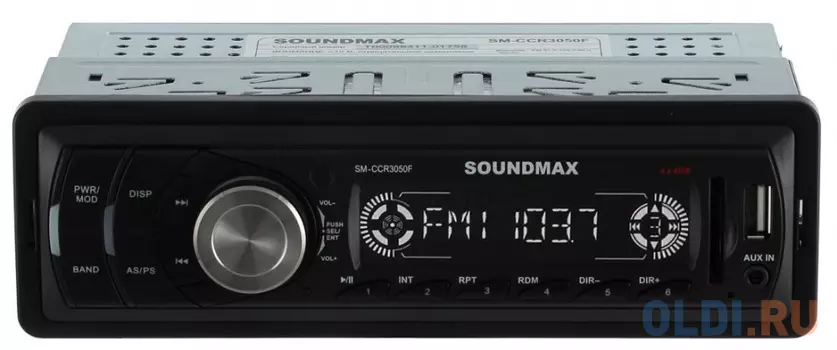 Автомагнитола Soundmax SM-CCR3050F USB MP3 FM SD MMC 1DIN 4x45Вт черный