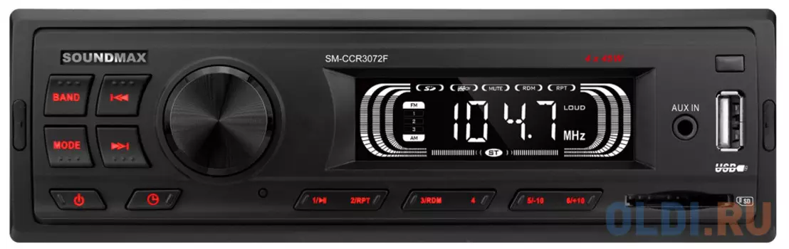 Автомагнитола Soundmax SM-CCR3072F 1DIN 4x45Вт