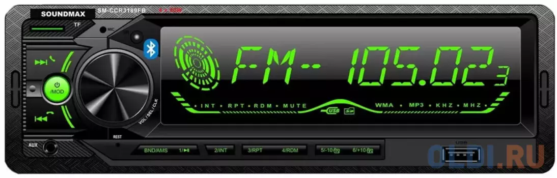 Автомагнитола Soundmax SM-CCR3189FB 1DIN 4x50Вт