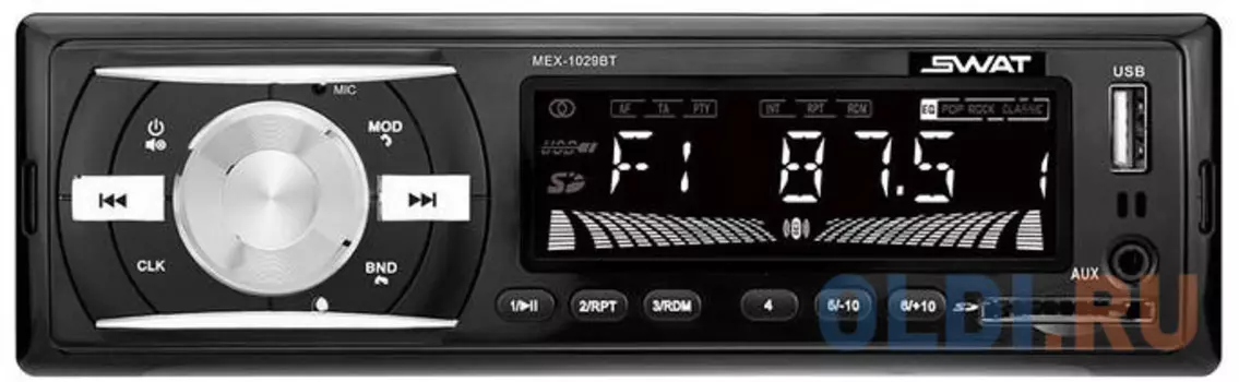 Автомагнитола Swat MEX-1029BT 1DIN 4x50Вт