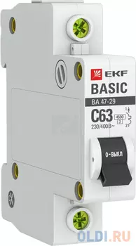 Автомат EKF mcb4729-1-20C 1п c 20а ва 47-29 4.5ка basic