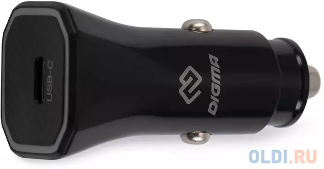 Автомобильное зар./устр. Digma DGC2B 20W 3A (PD) USB-C универсальное черный (DGC2B0F010BK)