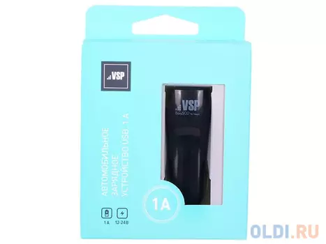 Автомобильное зарядное устройство BoraSCO 1 USB, 1A черное