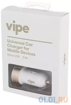 Автомобильное зарядное устройство Vipe VPCCH24WHI 2.4А белый