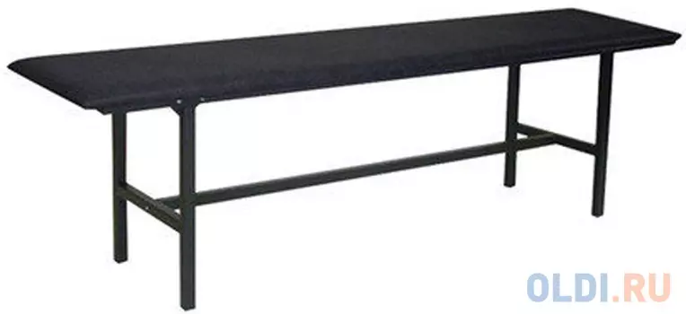 Банкетка без спинки "Берта", 1500х430х475 мм, усиленная, черный каркас, кожзам черный, разборная