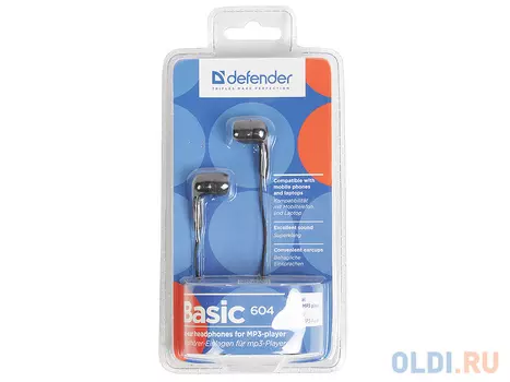 Наушники Defender Basic-604 Black кабель 1,1 м