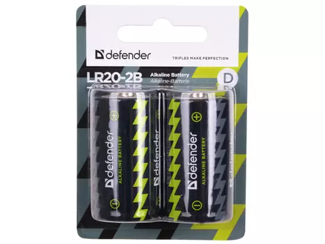 Батарейки Defender LR20-2B 2шт 56022
