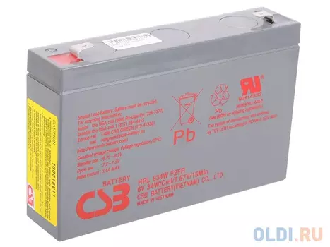 Батарея CSB HRL634W F2 6V/9AH