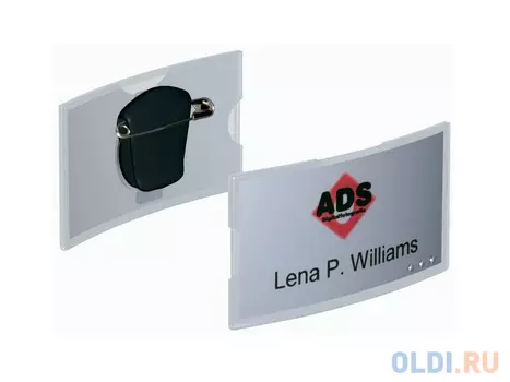 Бейдж Durable Convex горизонтальный 75x40мм клип булавка 812419