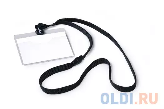 Бейдж Durable горизонтальный 90x60мм шнур 10шт 813910