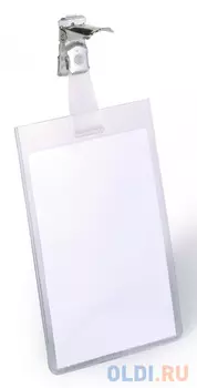 Бейдж Durable вертикальный 90x60мм с вращающимся клипом 25шт 800219