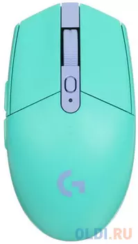 Беспроводная игровая мышь LOGITECH G304 Lightspeed ментоловая (2,4 ГГц,6 кнопок, 12000 dpi, HERO™, USB, 1xАА, 910-006380)
