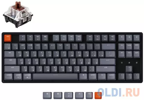 Беспроводная механическая клавиатура Keychron K8, TKL, алюминиевый корпус, RGB подсветка, Gateron Brown Switch